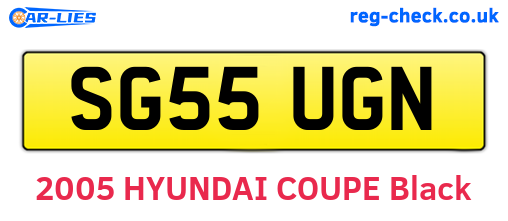 SG55UGN are the vehicle registration plates.