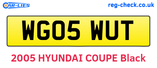 WG05WUT are the vehicle registration plates.