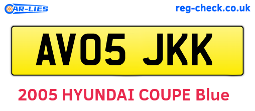 AV05JKK are the vehicle registration plates.