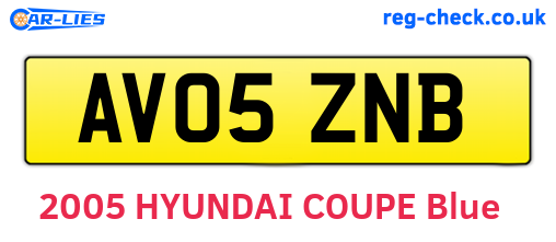AV05ZNB are the vehicle registration plates.