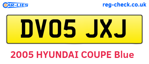DV05JXJ are the vehicle registration plates.