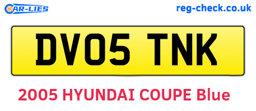 DV05TNK are the vehicle registration plates.