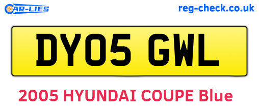DY05GWL are the vehicle registration plates.