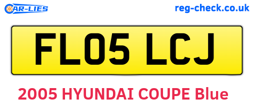 FL05LCJ are the vehicle registration plates.