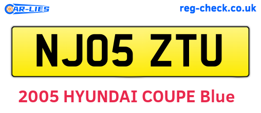 NJ05ZTU are the vehicle registration plates.