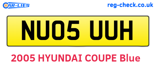 NU05UUH are the vehicle registration plates.