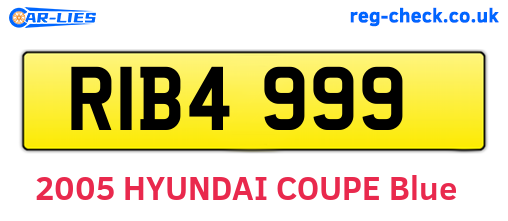 RIB4999 are the vehicle registration plates.