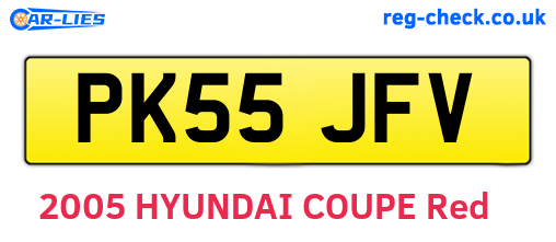 PK55JFV are the vehicle registration plates.
