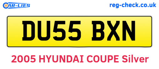 DU55BXN are the vehicle registration plates.