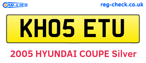 KH05ETU are the vehicle registration plates.