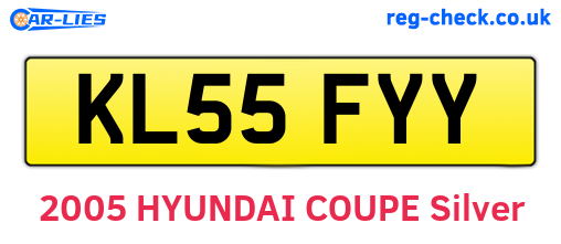 KL55FYY are the vehicle registration plates.