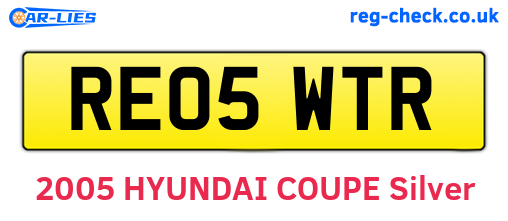 RE05WTR are the vehicle registration plates.