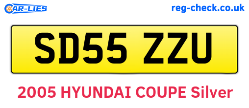 SD55ZZU are the vehicle registration plates.