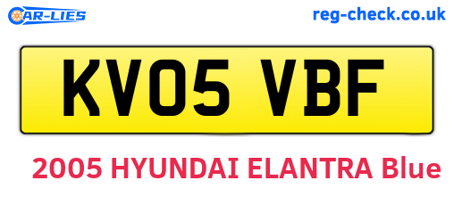 KV05VBF are the vehicle registration plates.