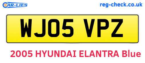 WJ05VPZ are the vehicle registration plates.