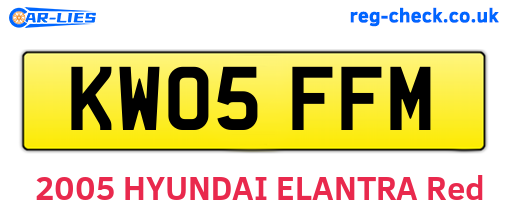 KW05FFM are the vehicle registration plates.