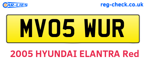 MV05WUR are the vehicle registration plates.
