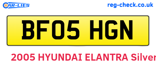 BF05HGN are the vehicle registration plates.