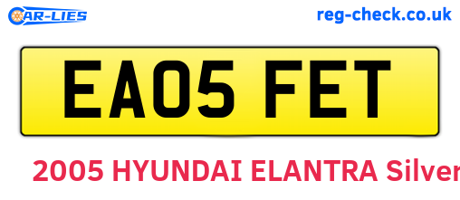 EA05FET are the vehicle registration plates.
