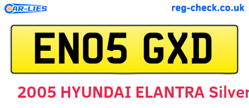 EN05GXD are the vehicle registration plates.