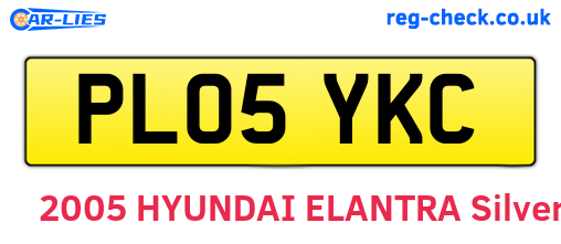 PL05YKC are the vehicle registration plates.