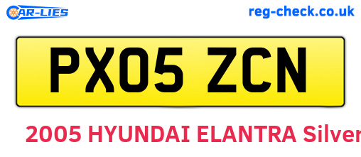 PX05ZCN are the vehicle registration plates.