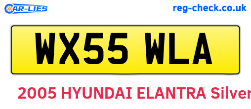 WX55WLA are the vehicle registration plates.