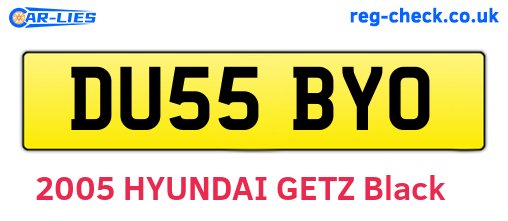 DU55BYO are the vehicle registration plates.