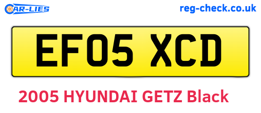 EF05XCD are the vehicle registration plates.