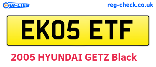 EK05ETF are the vehicle registration plates.
