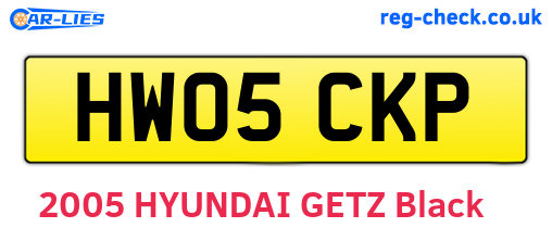 HW05CKP are the vehicle registration plates.