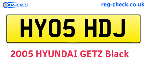 HY05HDJ are the vehicle registration plates.
