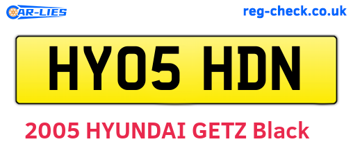 HY05HDN are the vehicle registration plates.