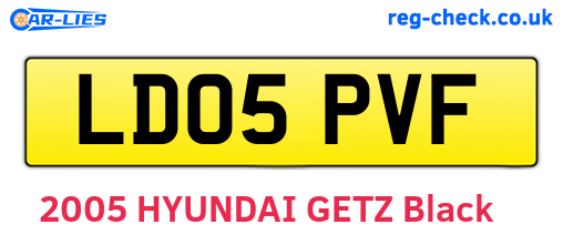 LD05PVF are the vehicle registration plates.