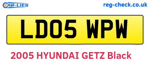 LD05WPW are the vehicle registration plates.