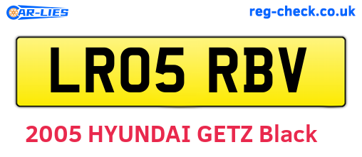 LR05RBV are the vehicle registration plates.