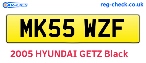 MK55WZF are the vehicle registration plates.