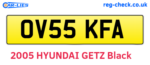 OV55KFA are the vehicle registration plates.
