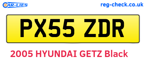 PX55ZDR are the vehicle registration plates.