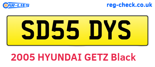 SD55DYS are the vehicle registration plates.