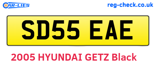 SD55EAE are the vehicle registration plates.