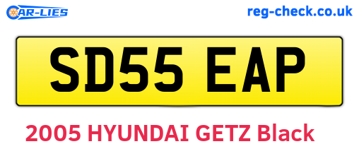 SD55EAP are the vehicle registration plates.