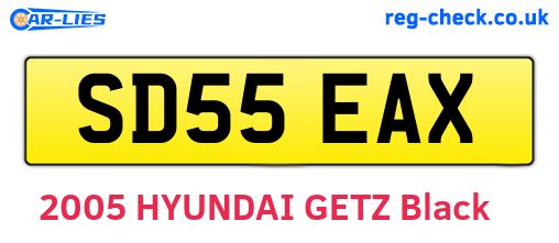SD55EAX are the vehicle registration plates.