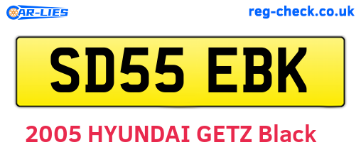 SD55EBK are the vehicle registration plates.