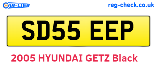 SD55EEP are the vehicle registration plates.