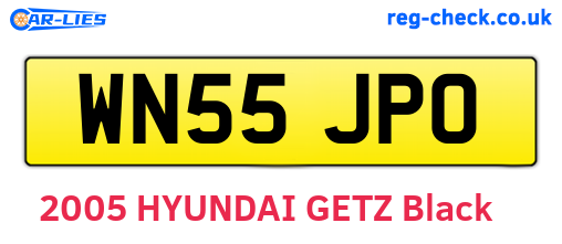 WN55JPO are the vehicle registration plates.