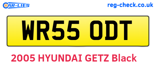 WR55ODT are the vehicle registration plates.