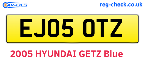 EJ05OTZ are the vehicle registration plates.