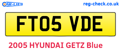 FT05VDE are the vehicle registration plates.