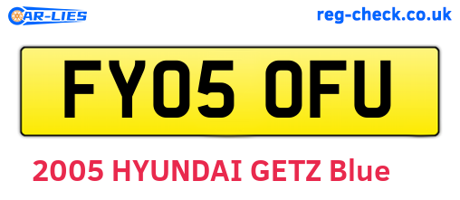 FY05OFU are the vehicle registration plates.